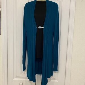 Elegant Teal Open Cardigan